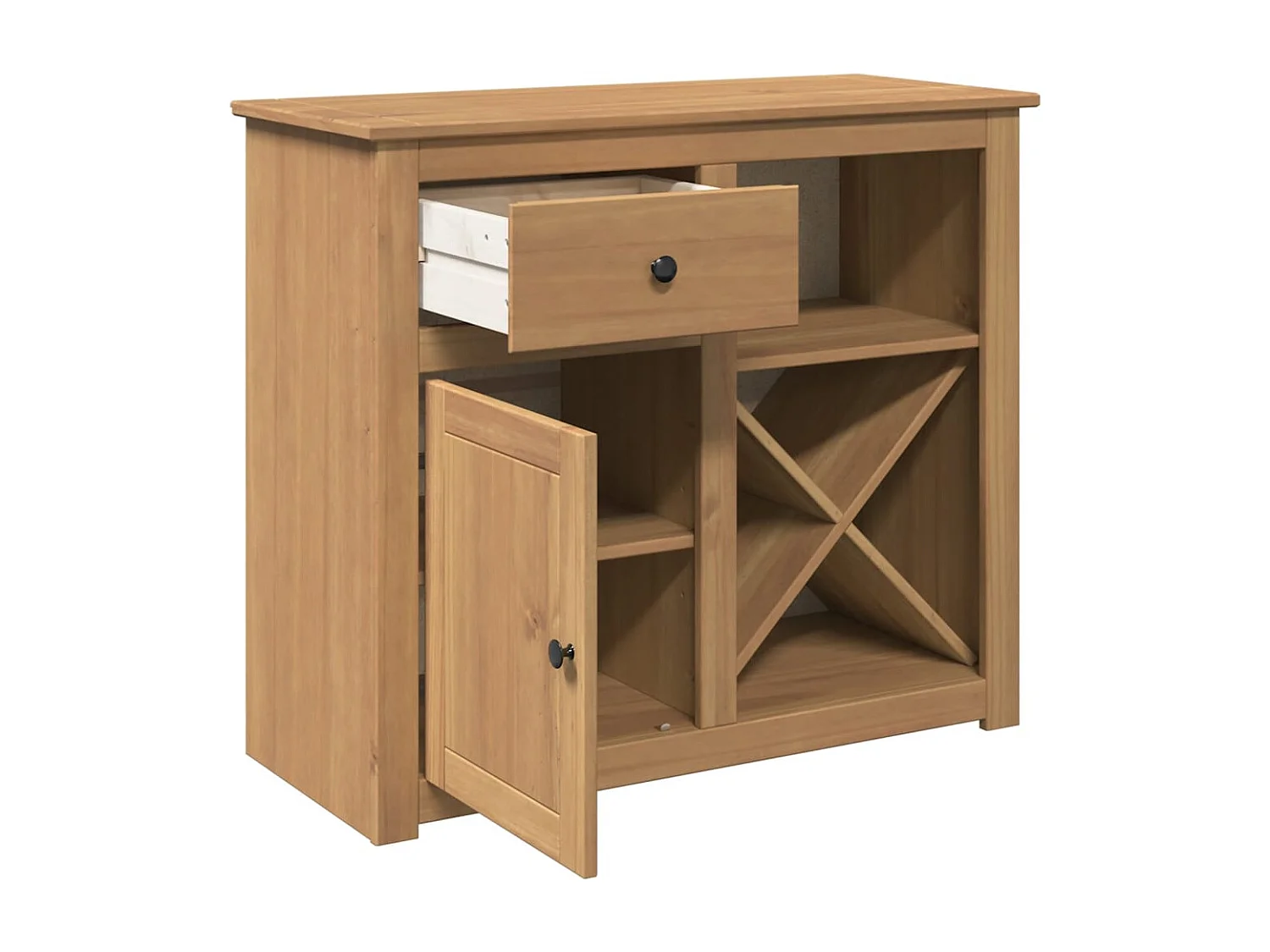Buffet | Bahut | Meuble de rangement avec tiroir Panama 93x40x80 cm bois massif de pin