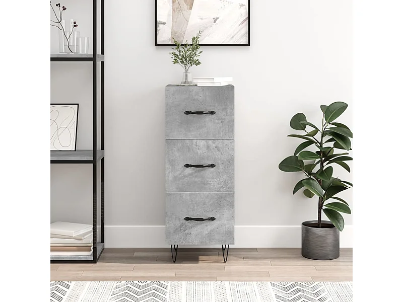 Credenza | Buffet | Armadio Grigio Cemento 34,5x34x90 cm in Legno Multistrato