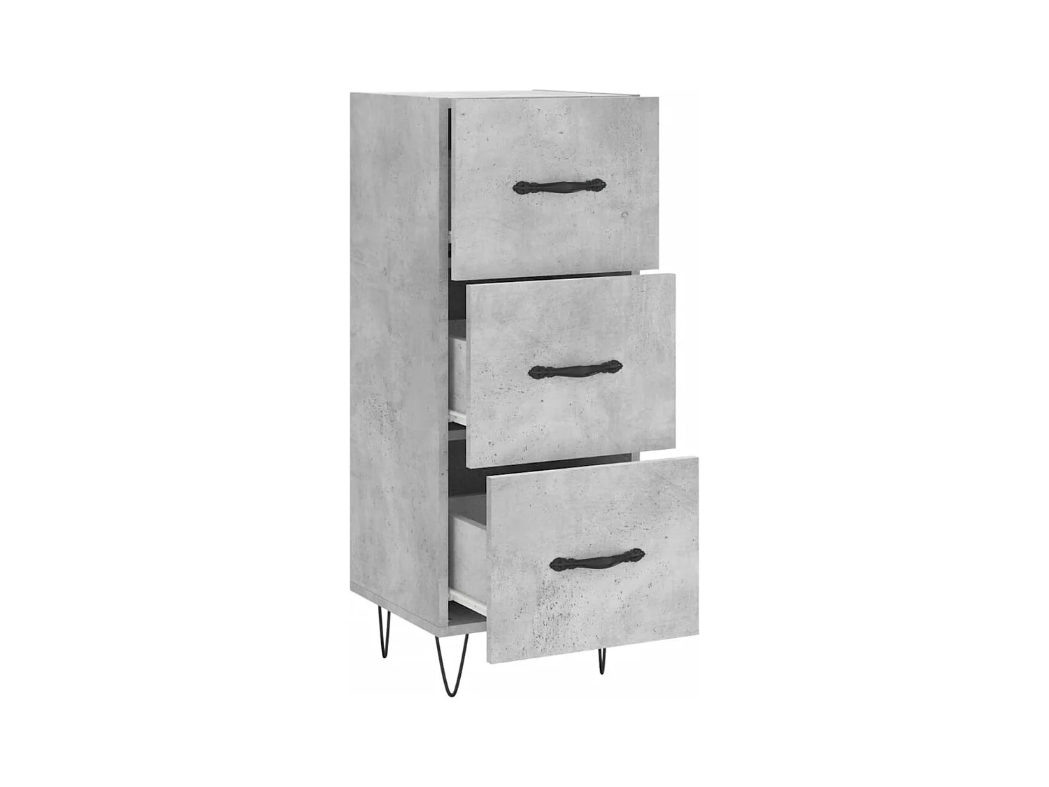 Buffet | Bahut | Meuble de rangement Gris béton 34,5x34x90 cm Bois d'ingénierie