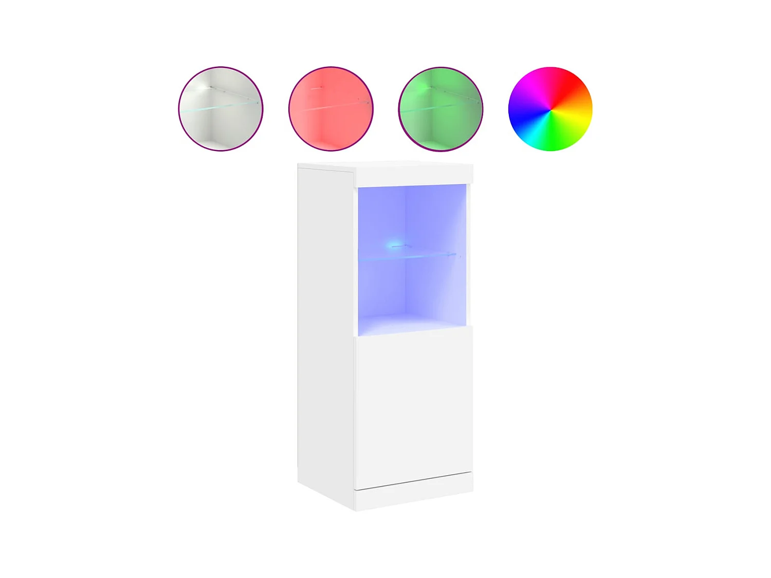 Credenza | Buffet | Armadio con Luci LED Bianca 41x37x100 cm