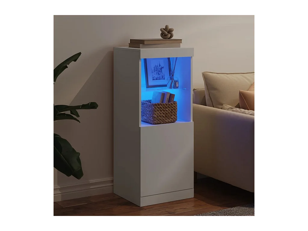 Credenza | Buffet | Armadio con Luci LED Bianca 41x37x100 cm