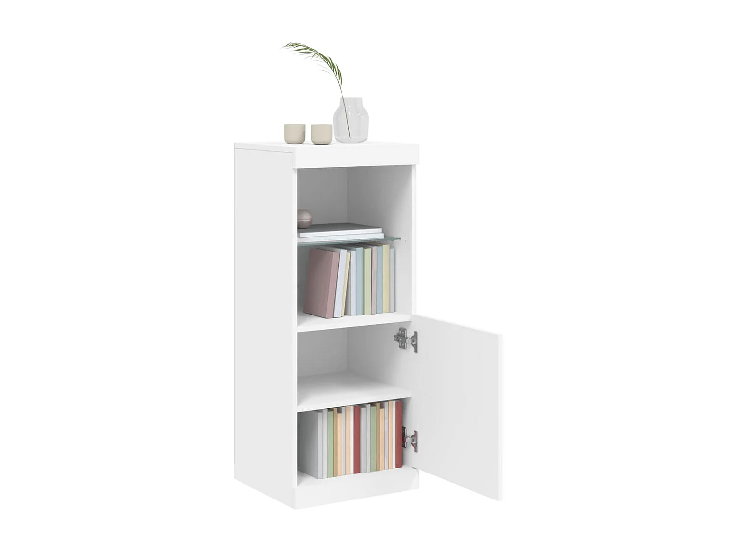 Buffet | Bahut | Meuble de rangement avec lumières LED blanc 41x37x100 cm