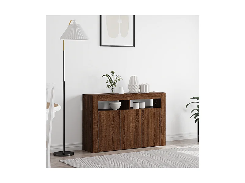 Buffet | Bahut | Meuble de rangement Chêne Brun Bois d'ingénierie 116 x 30 x 75 cm Buffet | Bahut | Meuble de rangement