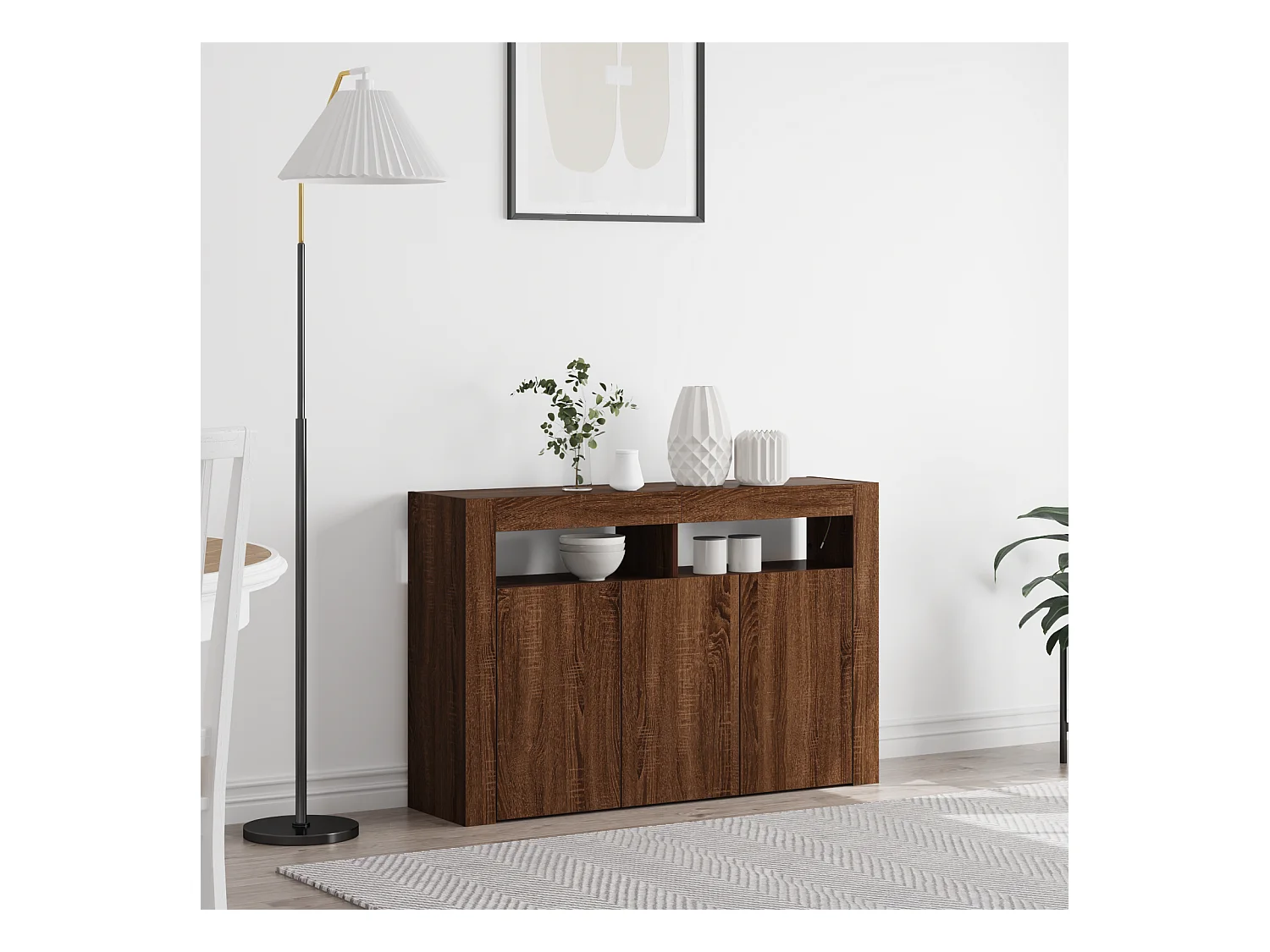 Buffet | Bahut | Meuble de rangement Chêne Brun Bois d'ingénierie 116 x 30 x 75 cm Buffet | Bahut | Meuble de rangement