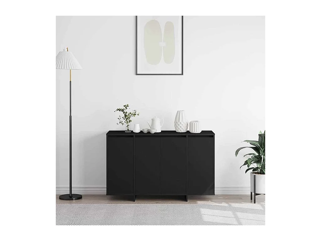 Buffet | Bahut | Meuble de rangement noir Noir Bois d'ingénierie 120 x 41 x 75 cm Buffet | Bahut | Meuble de rangement noir