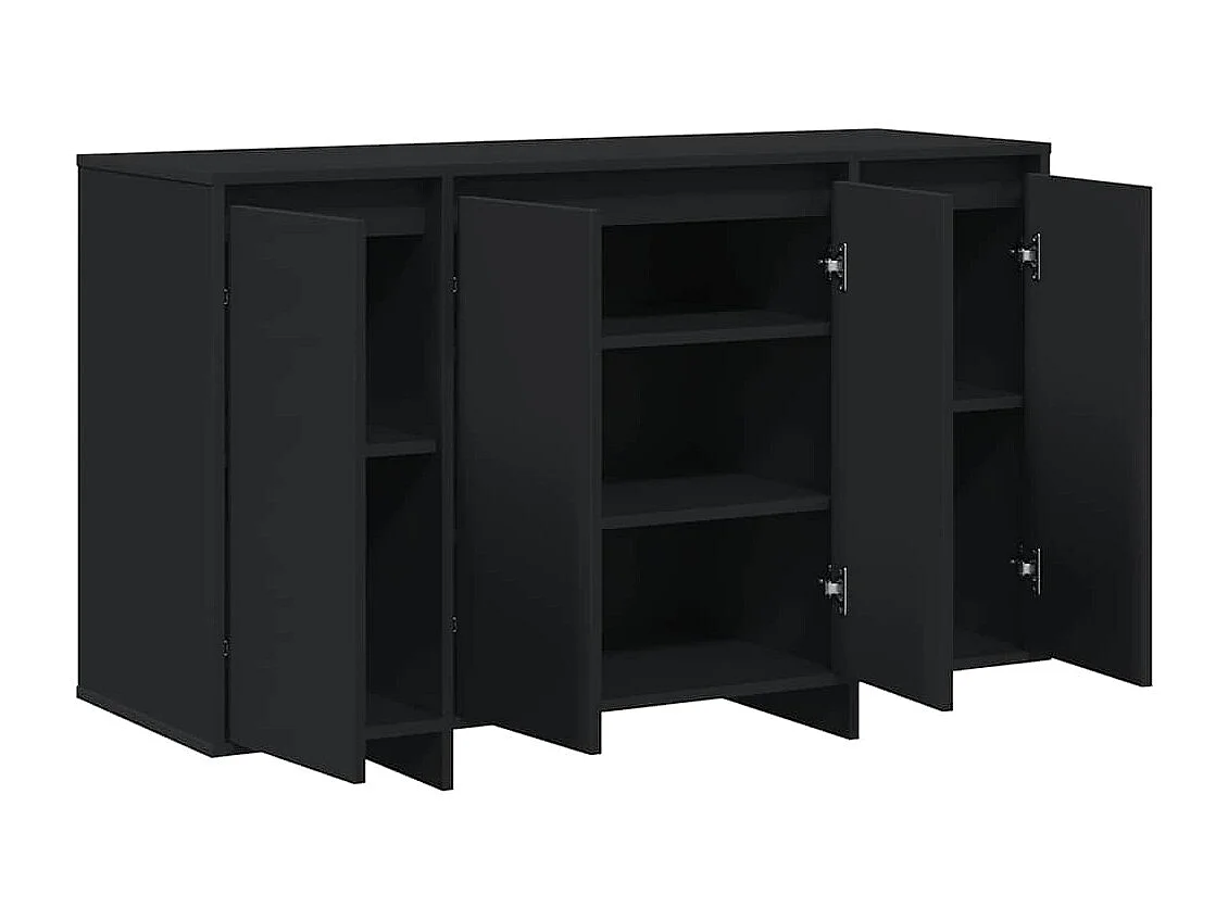Buffet | Bahut | Meuble de rangement noir Noir Bois d'ingénierie 120 x 41 x 75 cm Buffet | Bahut | Meuble de rangement noir