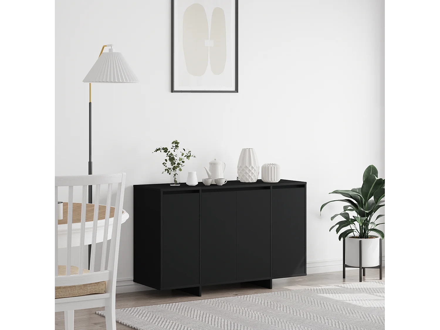 Buffet | Bahut | Meuble de rangement noir Noir Bois d'ingénierie 120 x 41 x 75 cm Buffet | Bahut | Meuble de rangement noir