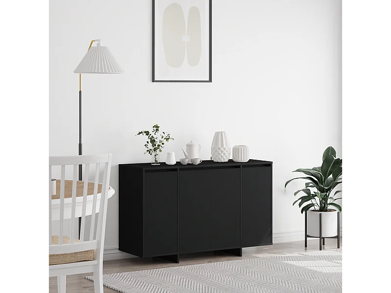 Buffet | Bahut | Meuble de rangement noir Noir Bois d'ingénierie 120 x 41 x 75 cm Buffet | Bahut | Meuble de rangement noir