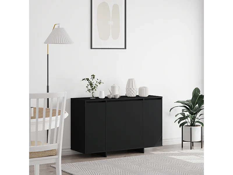 Buffet | Bahut | Meuble de rangement noir Noir Bois d'ingénierie 120 x 41 x 75 cm Buffet | Bahut | Meuble de rangement noir