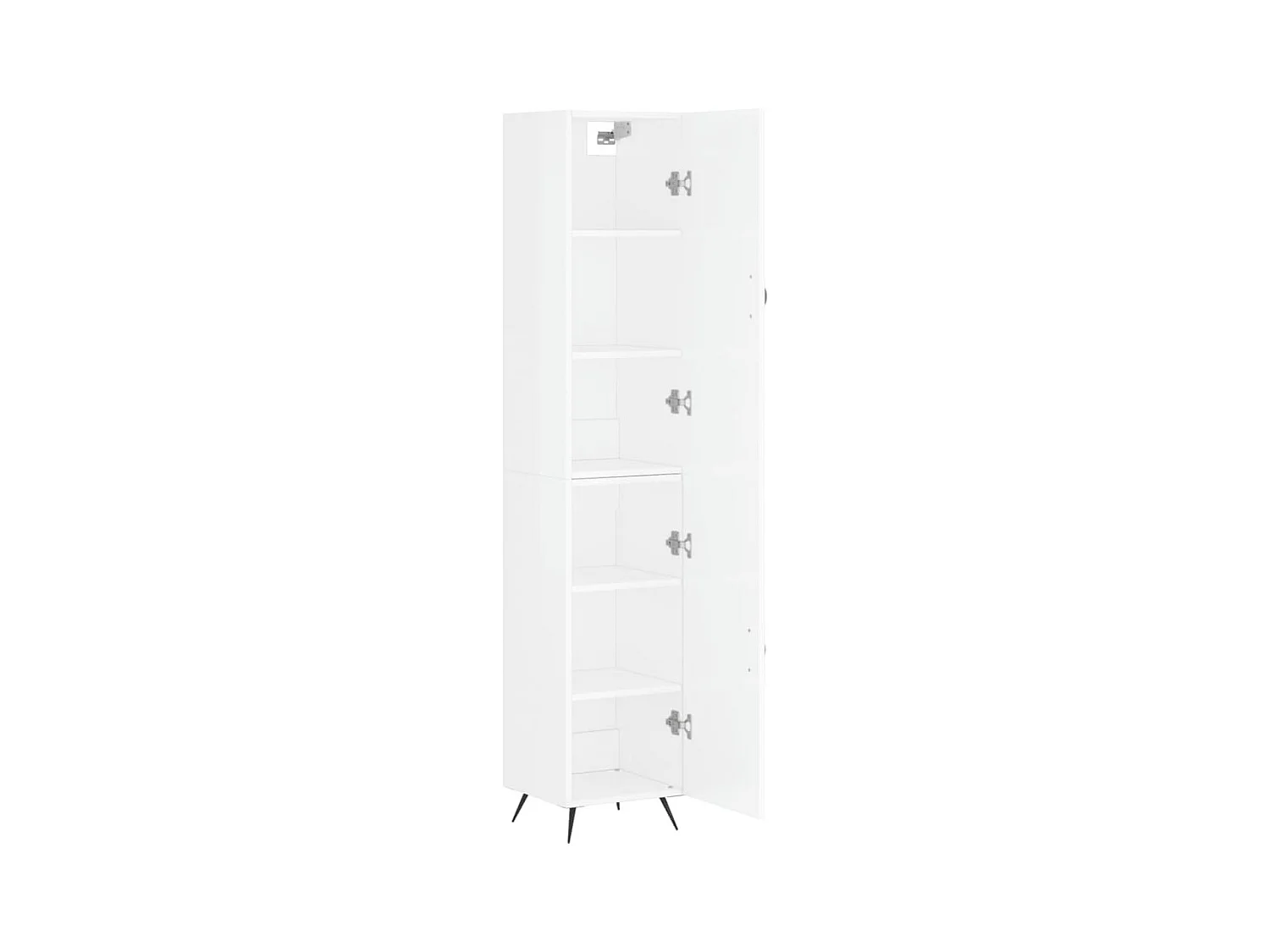 Credenza | Buffet | Armadio 34,5x34x180 cm in Legno Multistrato Bianco Lucido