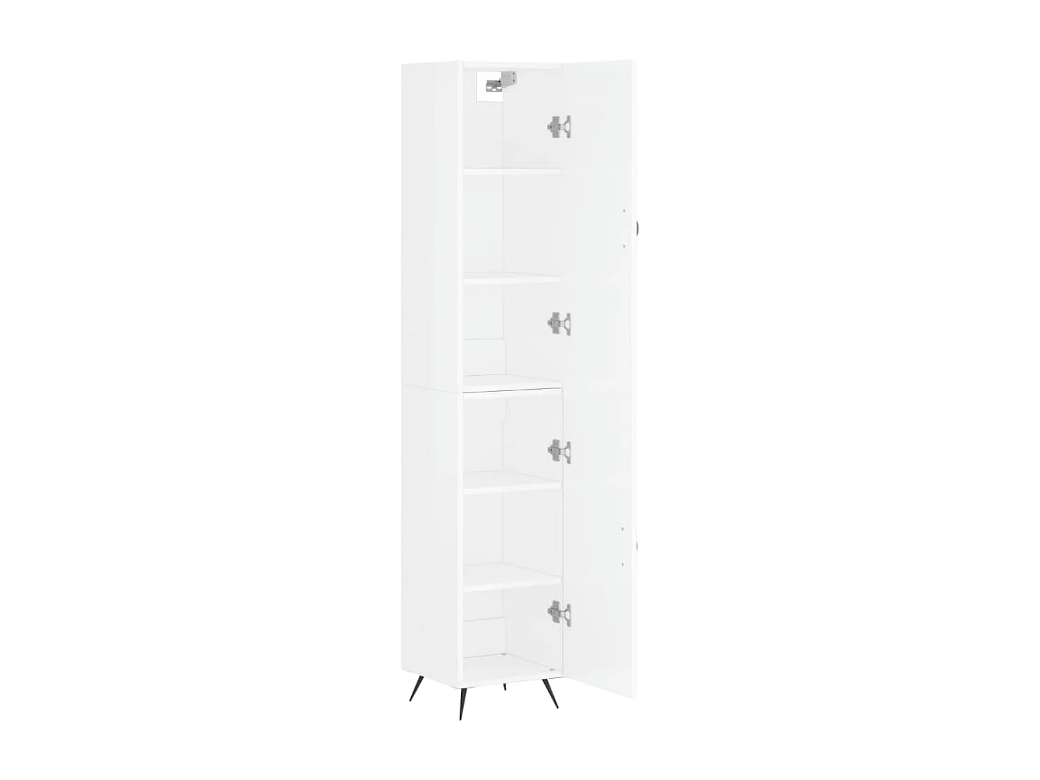Buffet | Bahut | Meuble de rangement haut Blanc brillant 34,5x34x180 cm Bois d'ingénierie