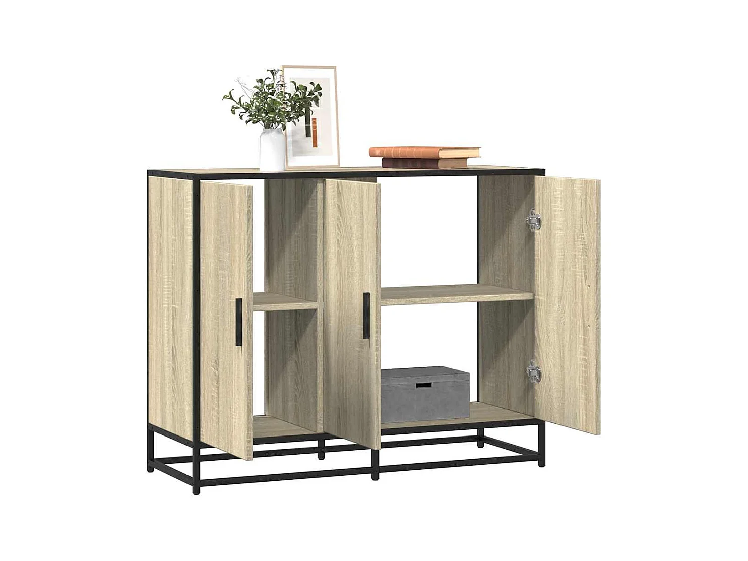 Credenza | Buffet | Armadio Rovere Sonoma 94x35x76 cm in Legno Multistrato