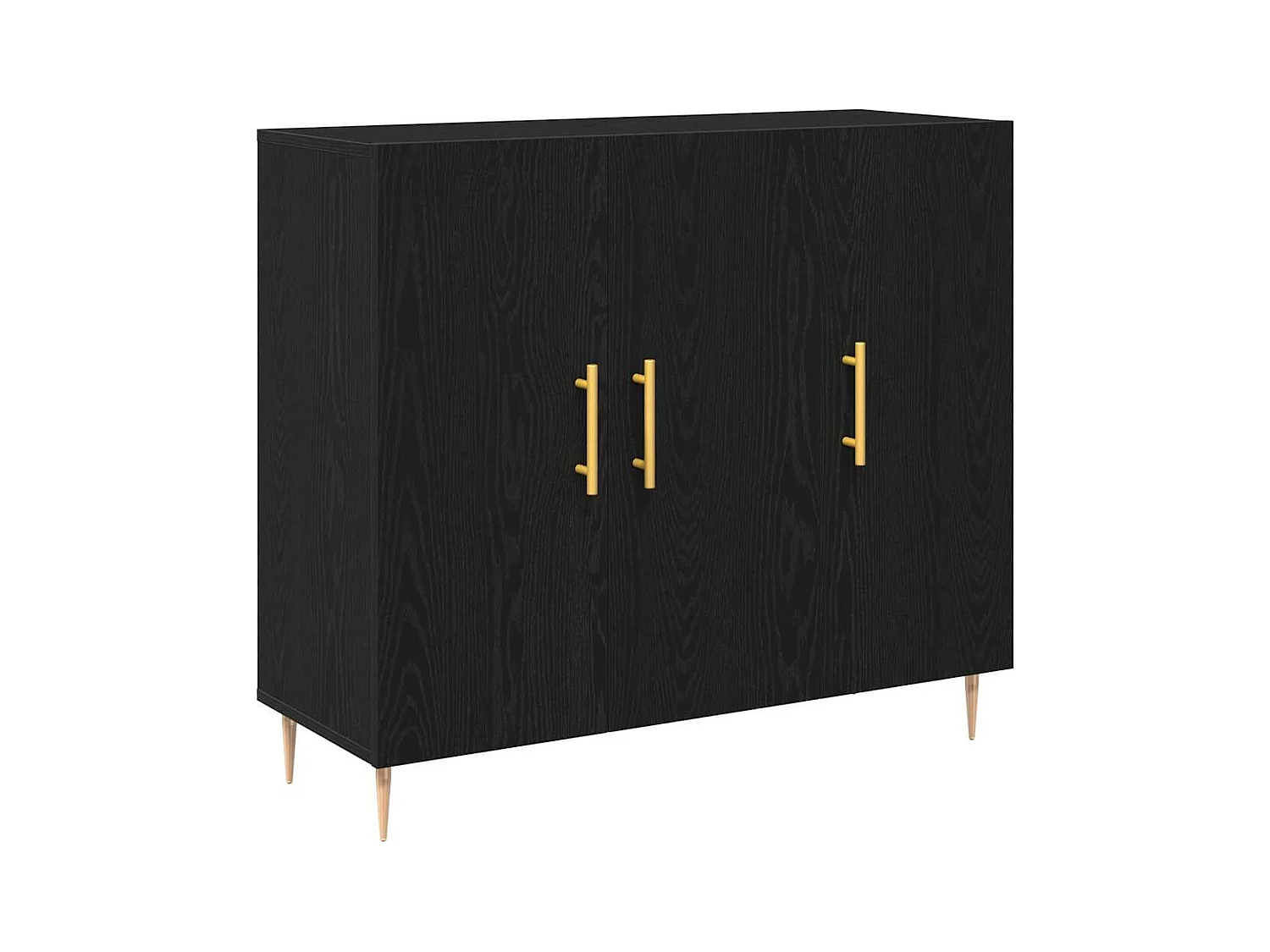 Credenza | Mobile | Armadio Nero Rovere 90x34x80 cm in Legno