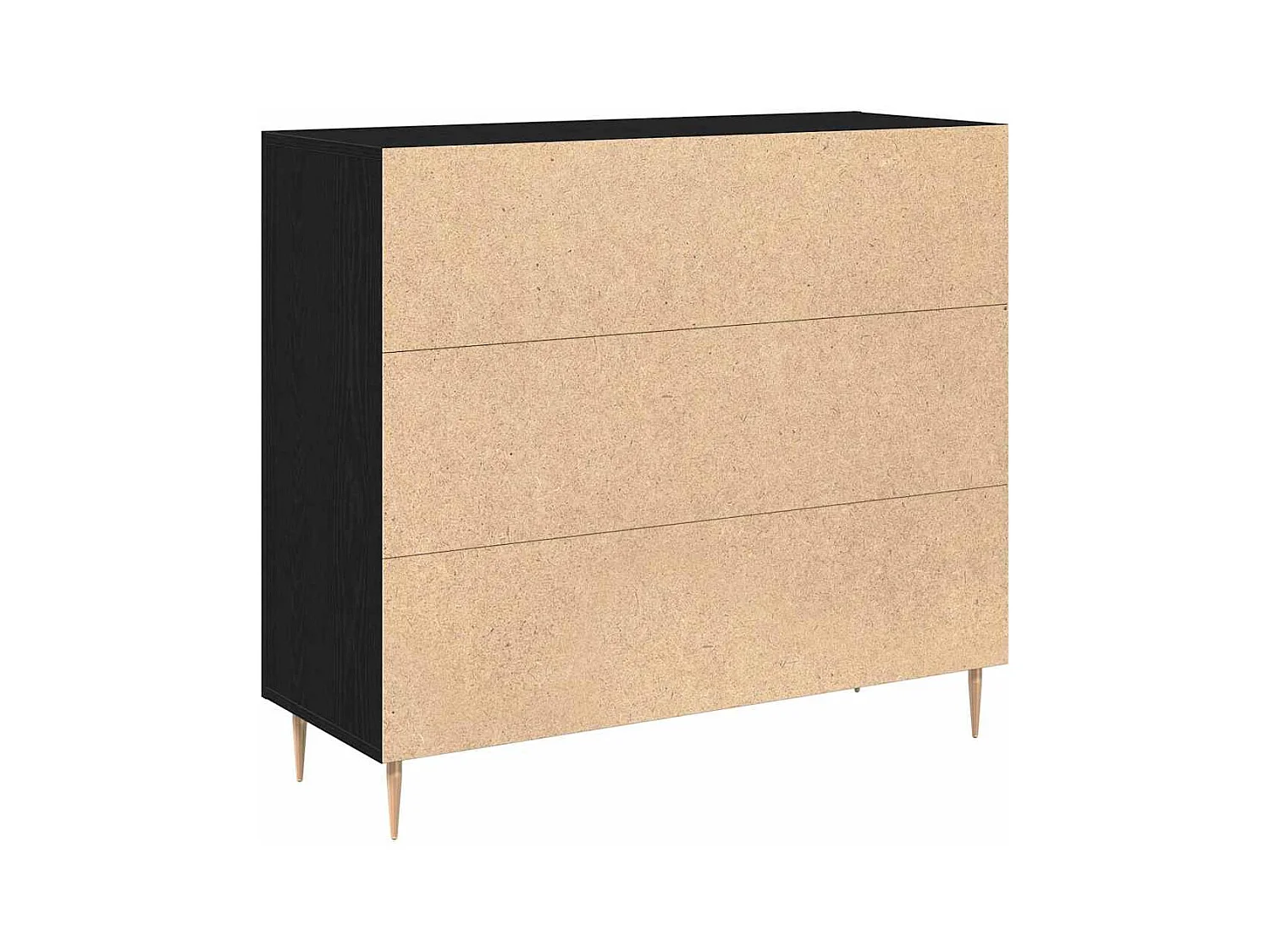 Credenza | Mobile | Armadio Nero Rovere 90x34x80 cm in Legno