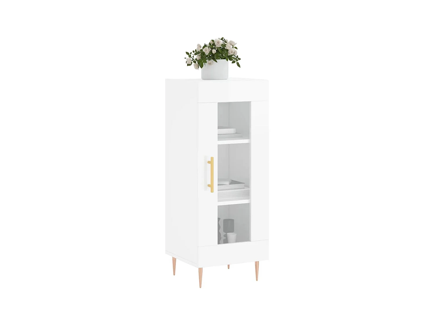 Buffet | Bahut | Meuble de rangement Blanc brillant 34,5x34x90 cm Bois d'ingénierie
