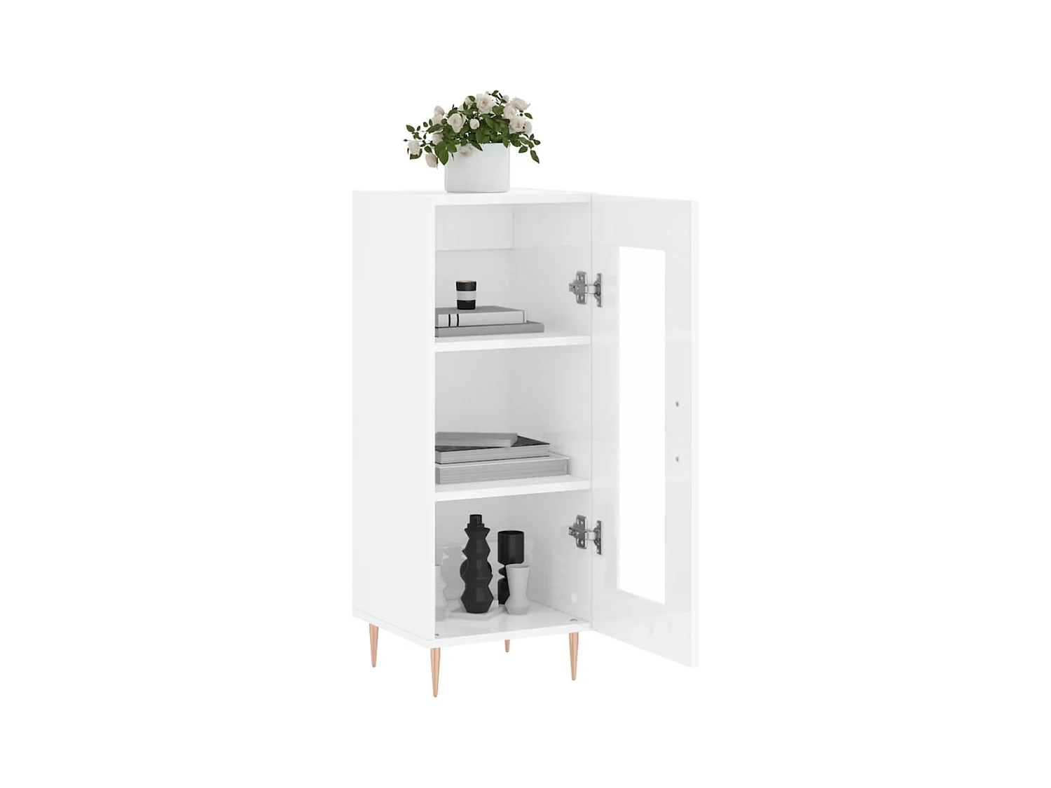 Buffet | Bahut | Meuble de rangement Blanc brillant 34,5x34x90 cm Bois d'ingénierie