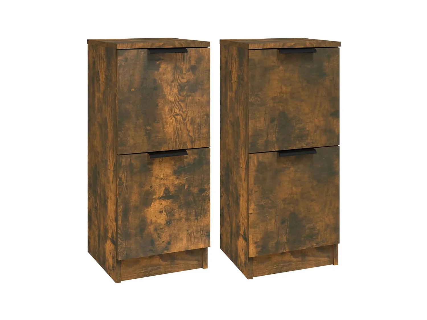 Buffets | Bahuts | Meuble de rangement 2 pcs Chêne fumé 30x30x70 cm Bois d'ingénierie