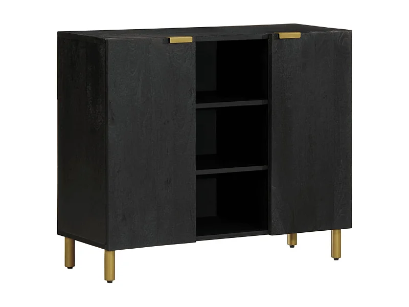 Buffet | Bahut | Meuble de rangement noir 90x33x75 cm bois d'ingénierie