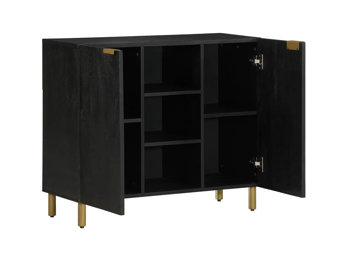 Buffet | Bahut | Meuble de rangement noir 90x33x75 cm bois d'ingénierie