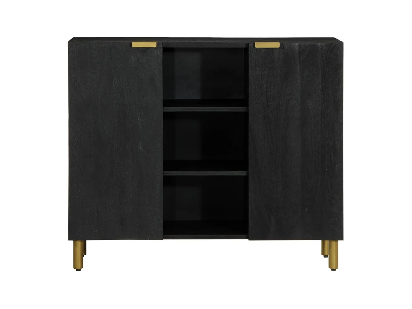 Buffet | Bahut | Meuble de rangement noir 90x33x75 cm bois d'ingénierie