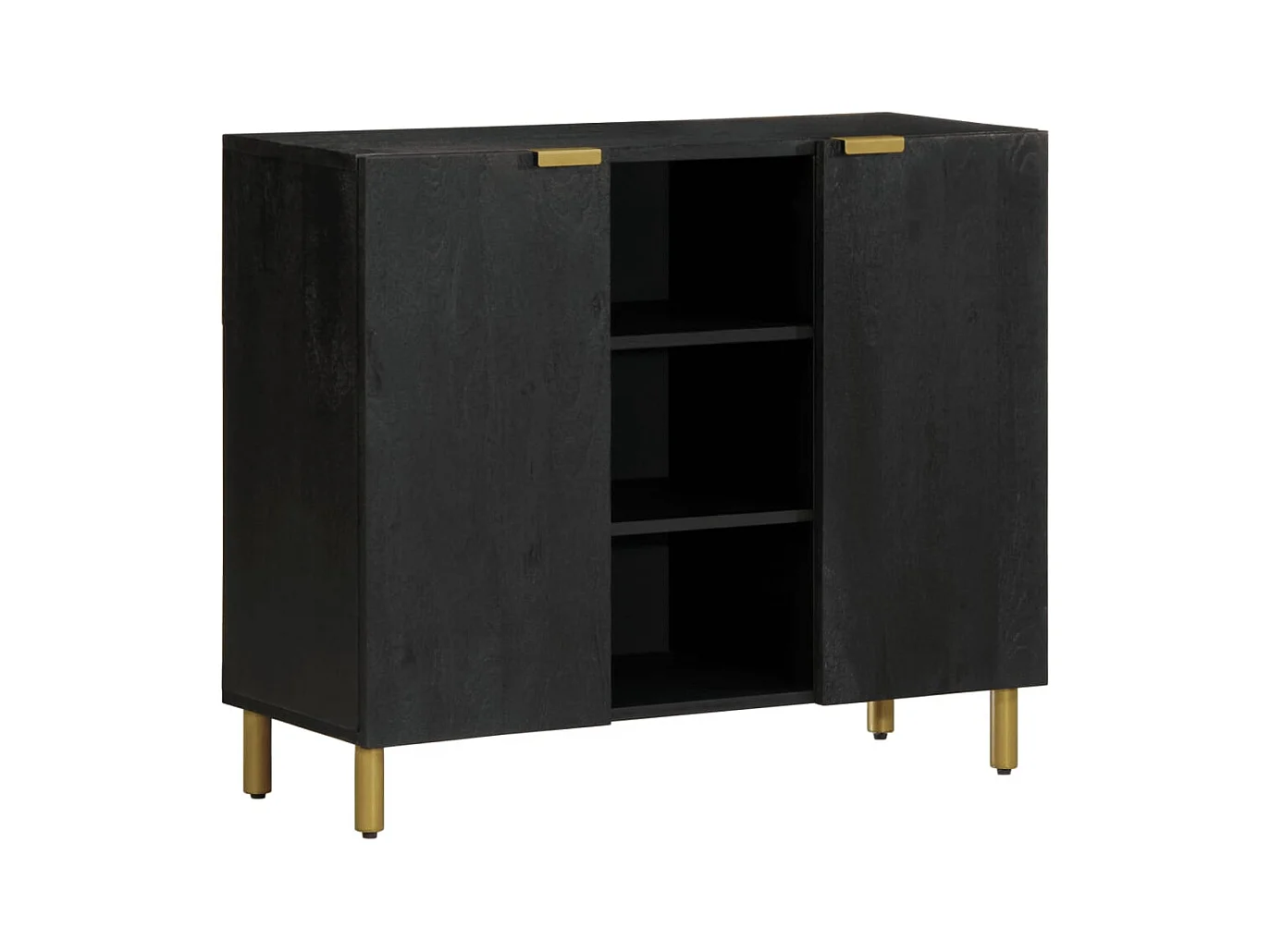Credenza | Buffet | Armadio Nera 90x33x75 cm in Legno Multistrato