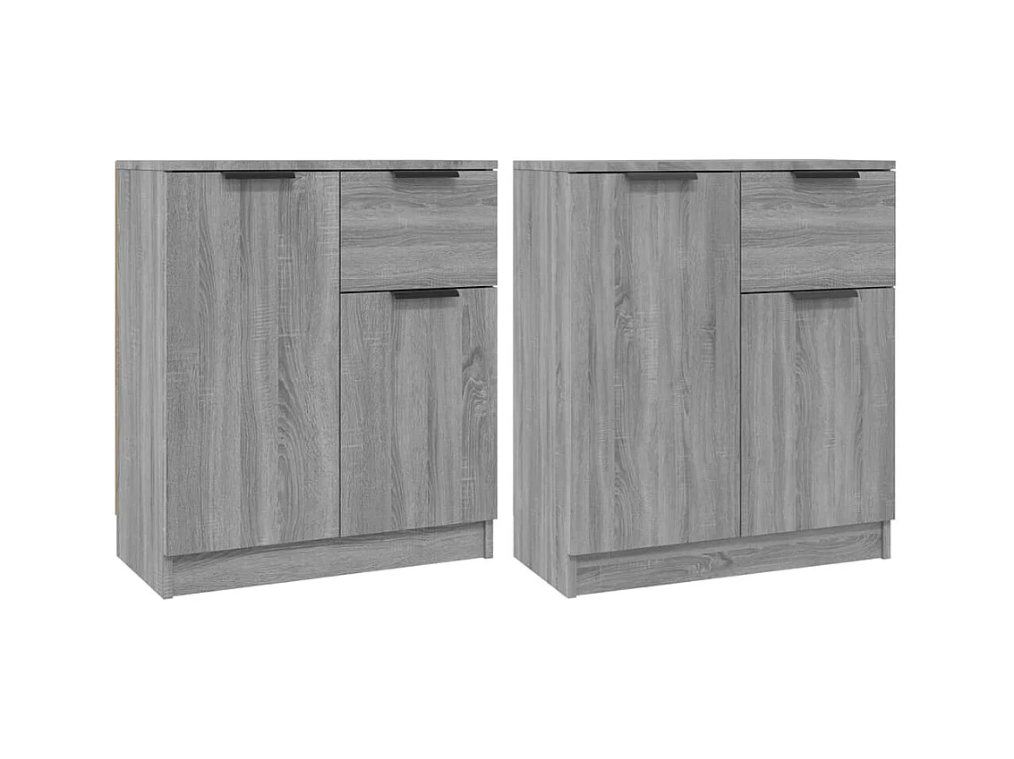 Buffets | Bahuts | Meuble de rangement 2 pcs Sonoma gris 60x30x70 cm Bois d'ingénierie