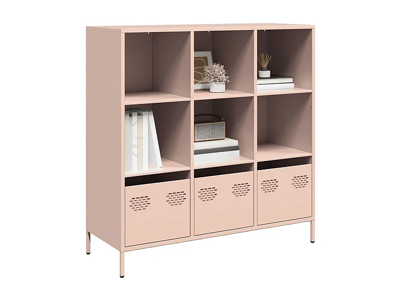 Credenza | Buffet | Armadio Rosa 101,5x39x103,5 cm in Acciaio
