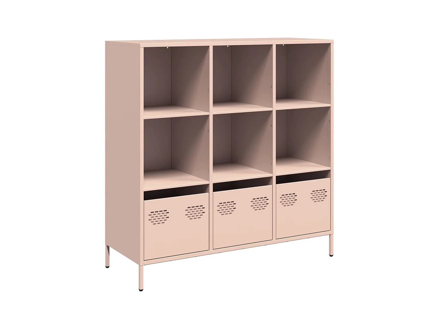 Credenza | Buffet | Armadio Rosa 101,5x39x103,5 cm in Acciaio