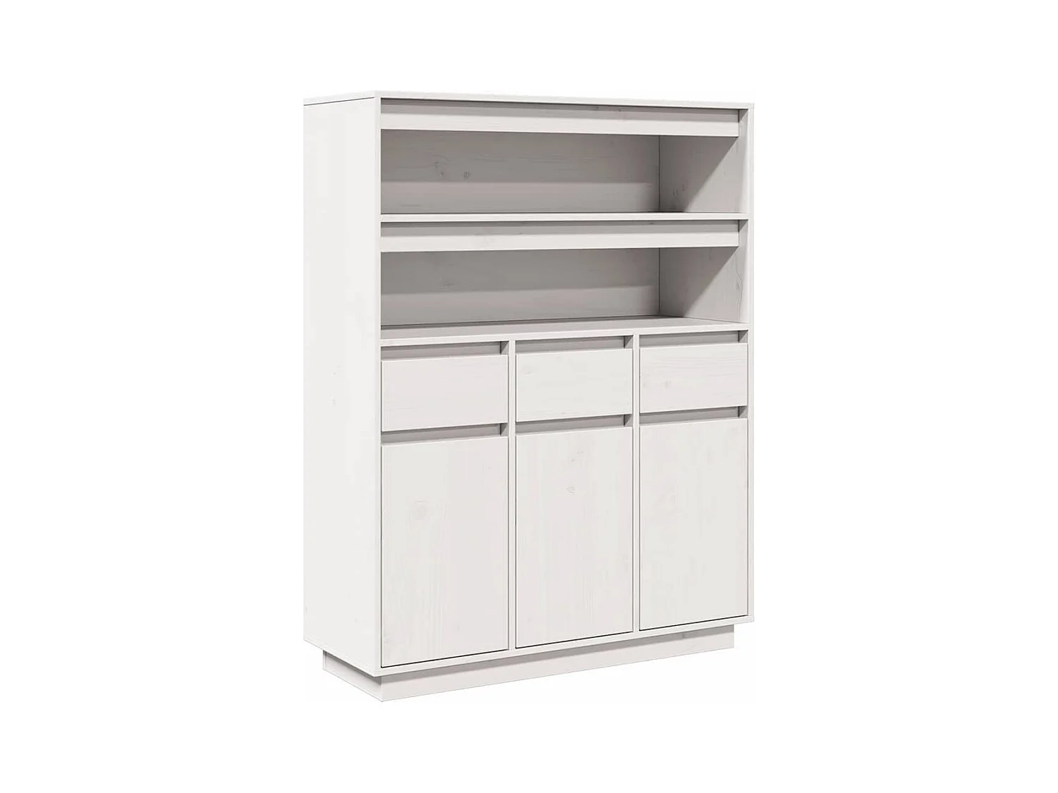 Buffet | Bahut | Meuble de rangement haut blanc 89x34x116,5 cm bois massif de pin