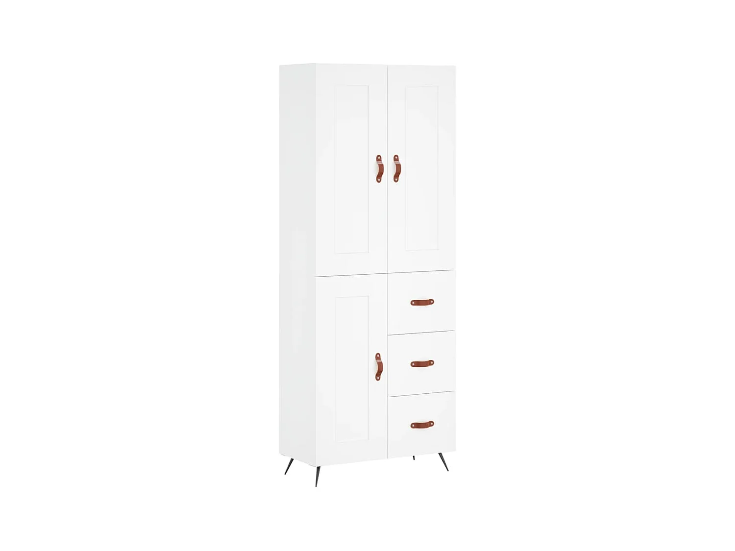 Buffet | Bahut | Meuble de rangement haut Blanc 69,5x34x180 cm Bois d'ingénierie