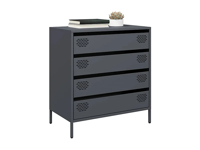 Buffet | Commode à tiroir | Meuble de rangement anthracite 68x39x73,5 cm acier laminé à froid