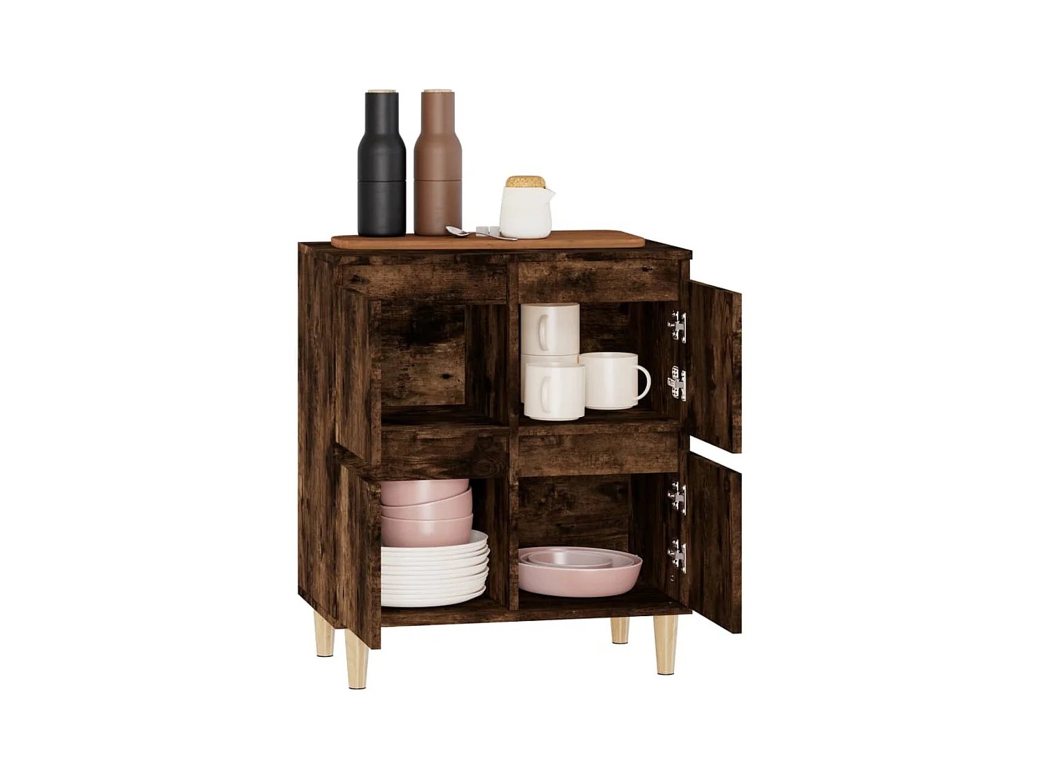 Credenza | Buffet | Armadio Rovere Fumo 60x35x70 cm in Legno Multistrato