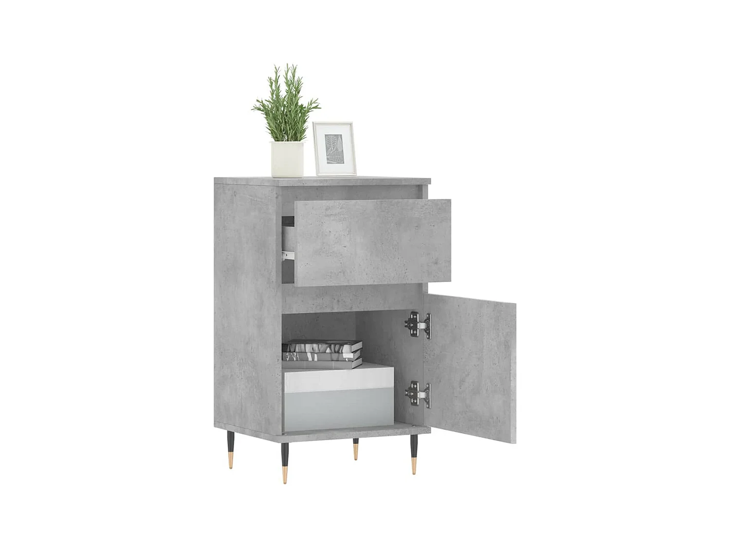 Credenze | Buffet | Armadi 2 pz Grigio Cemento 40x35x70 cm in Legno Multistrato