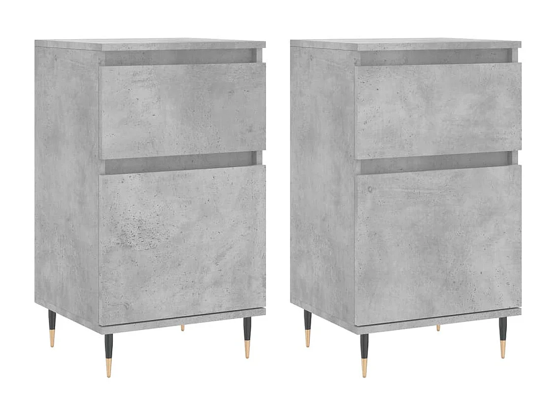 Buffets | Bahuts | Meuble de rangement 2 pcs gris béton 40x35x70 cm bois d'ingénierie