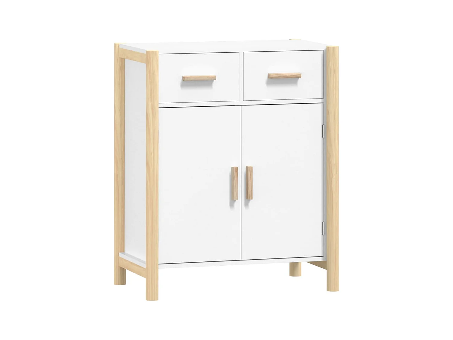 Credenza | Buffet | Armadio Bianca 62x38x75 cm in Legno Multistrato