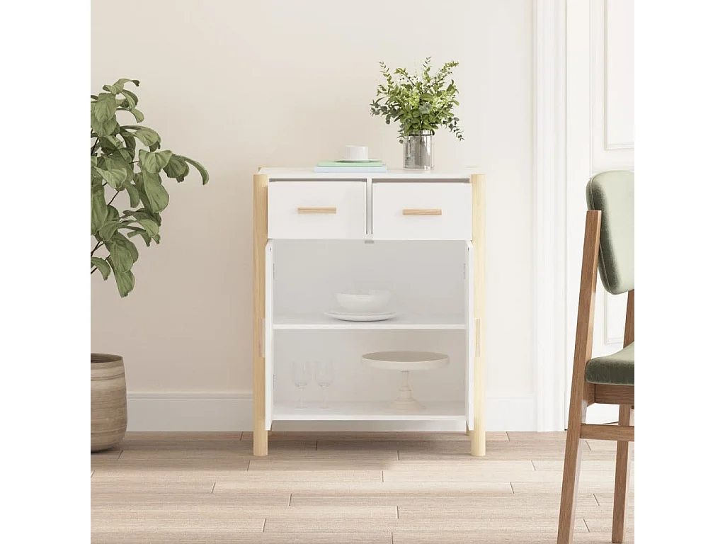 Buffet | Bahut | Meuble de rangement Blanc 62x38x75 cm Bois d'ingénierie