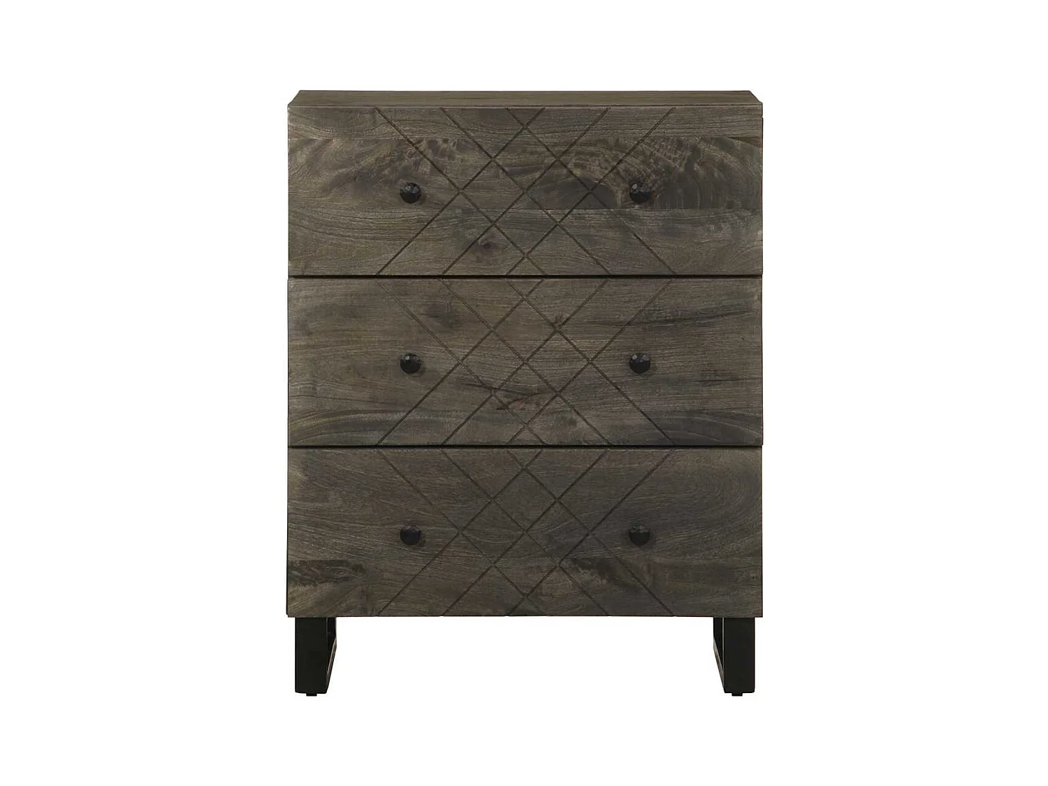 Buffets | Bahuts | Meuble de rangement 2 pcs noir 60x33x75 cm bois massif de manguier