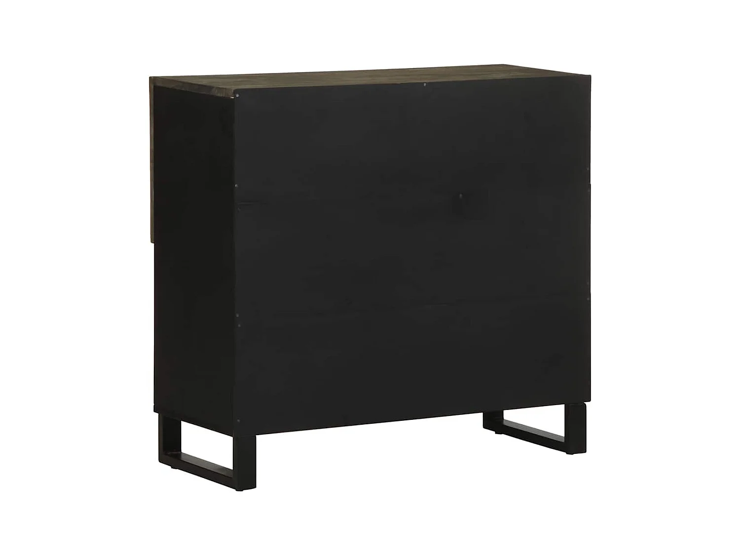 Buffet | Bahut | Meuble de rangement noir 80x33x75 cm bois massif de manguier