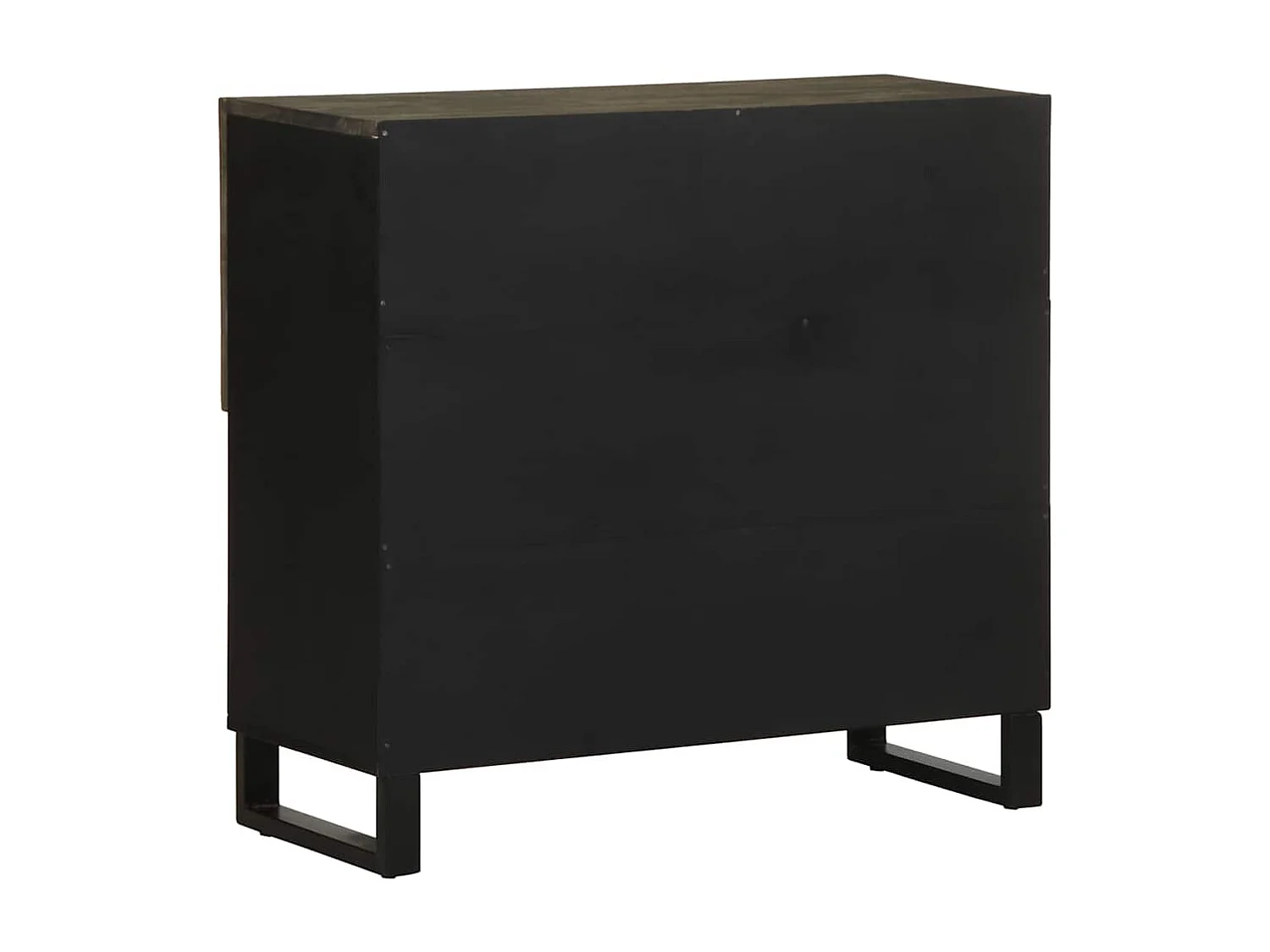 Credenza | Buffet | Armadio Nera 80x33x75 cm in Legno Massello di Mango