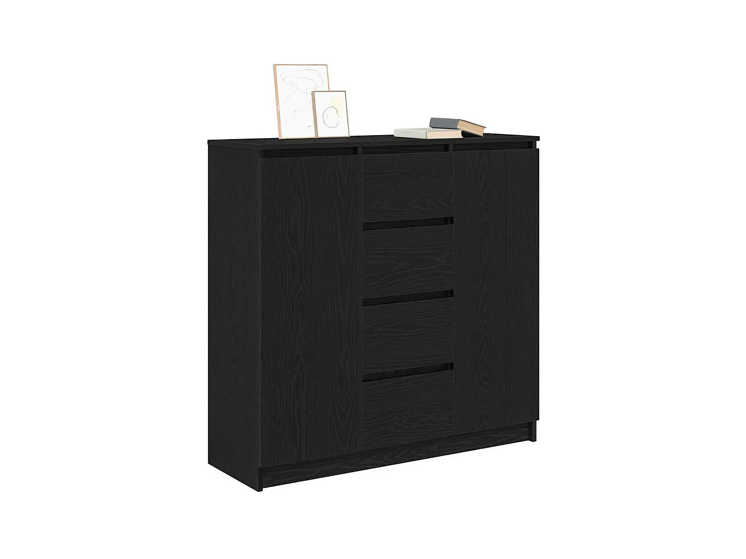Buffet | Commode à tiroir | Meuble de rangement avec tiroirs chêne noir 100,5x35x98,5 cm bois ingénierie
