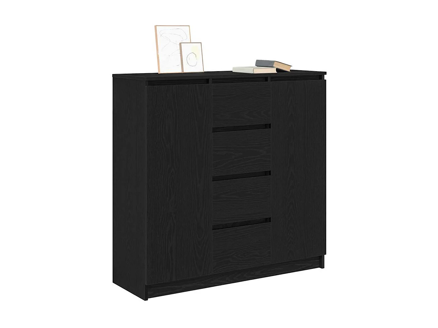 Buffet | Commode à tiroir | Meuble de rangement avec tiroirs chêne noir 100,5x35x98,5 cm bois ingénierie