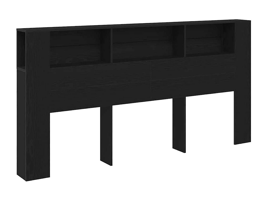 Testata letto Armadietto Nero Rovere 200x18,5x104,5 cm