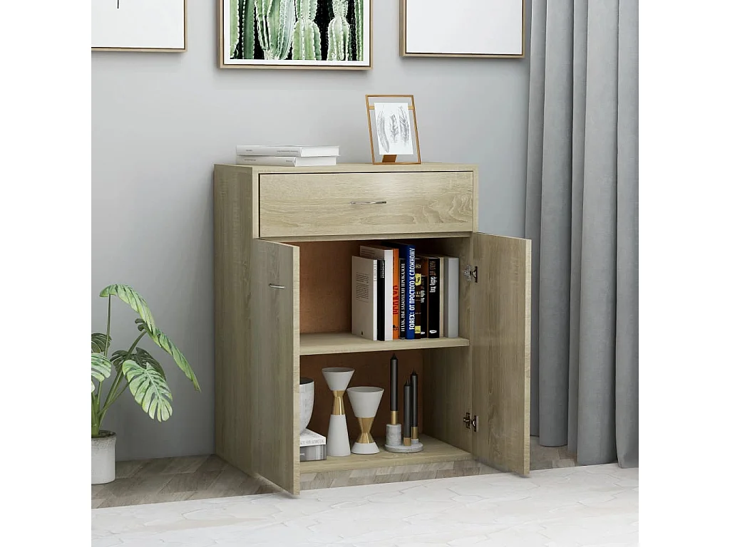 Buffet | Commode à tiroir | Meuble de rangement Chêne sonoma 60x30x75 cm Bois d'ingénierie
