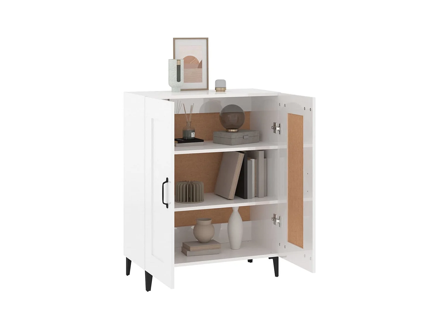 Buffet | Bahut | Meuble de rangement Blanc brillant 69,5x34x90 cm Bois d'ingénierie