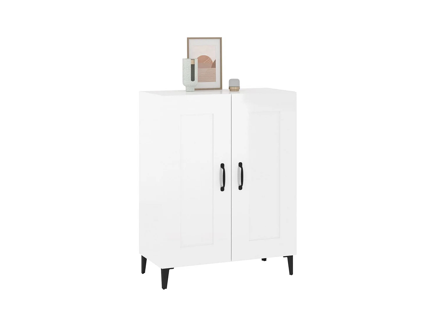 Buffet | Bahut | Meuble de rangement Blanc brillant 69,5x34x90 cm Bois d'ingénierie