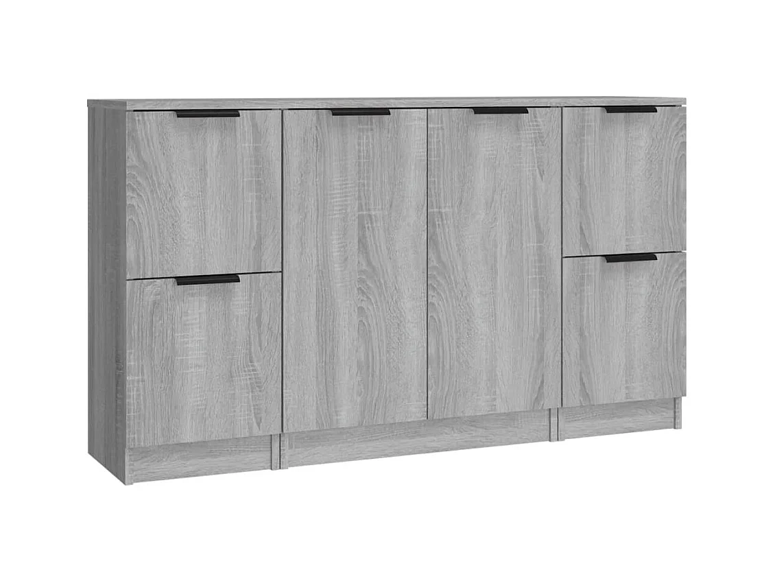 Buffets | Bahuts | Meuble de rangement 3 pcs Sonoma gris Bois d'ingénierie
