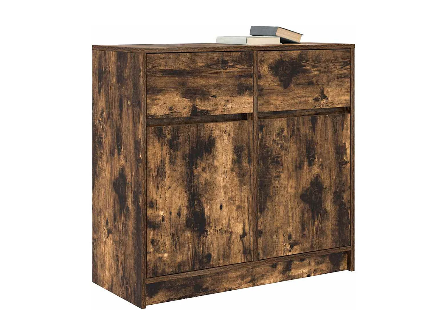 Buffet | Commode à tiroir | Meuble de rangement avec tiroir chêne fumé 80x34x76 cm bois d'ingénierie