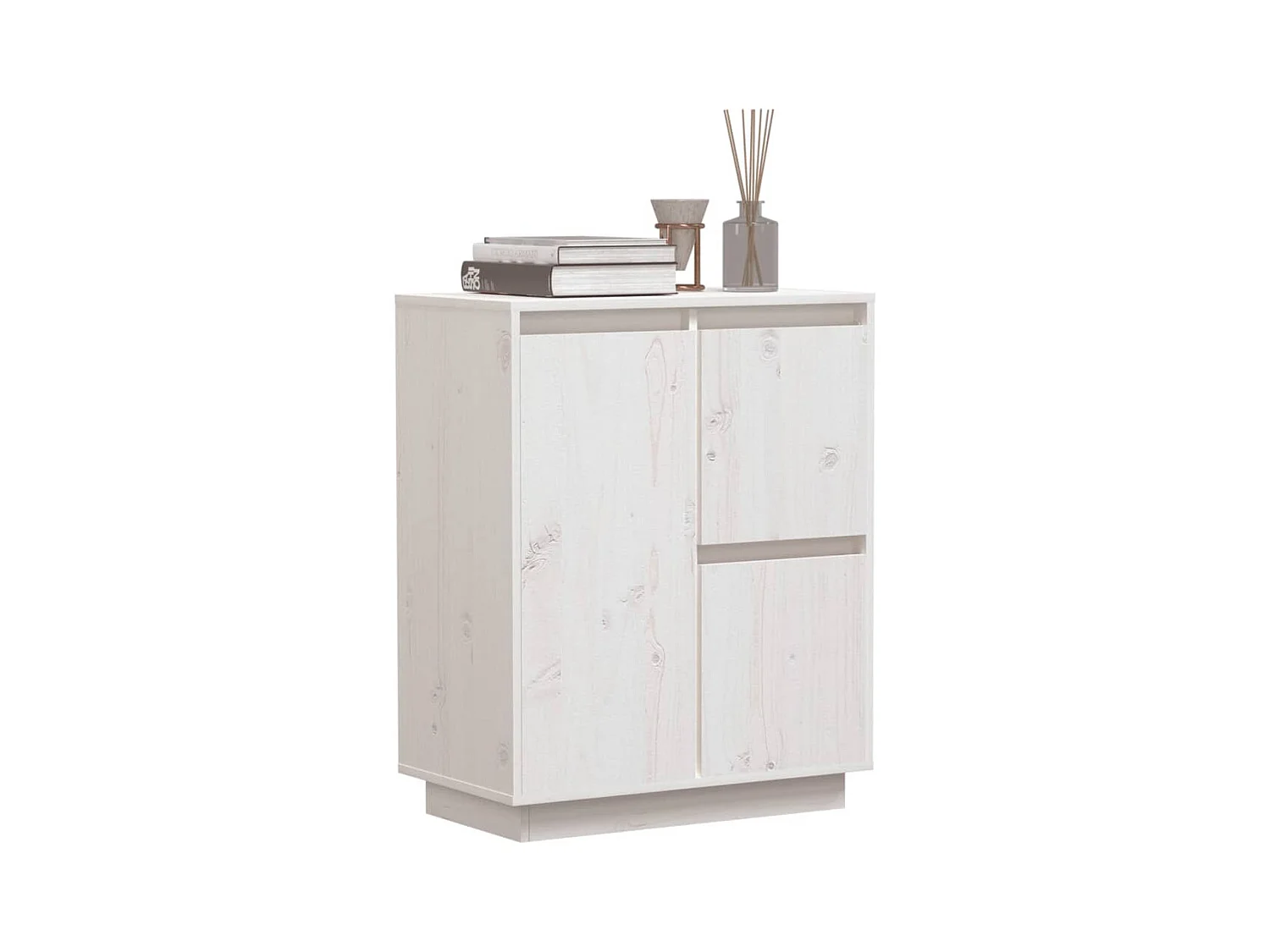 Buffet | Bahut | Meuble de rangement Blanc 60x34x75 cm Bois massif de pin