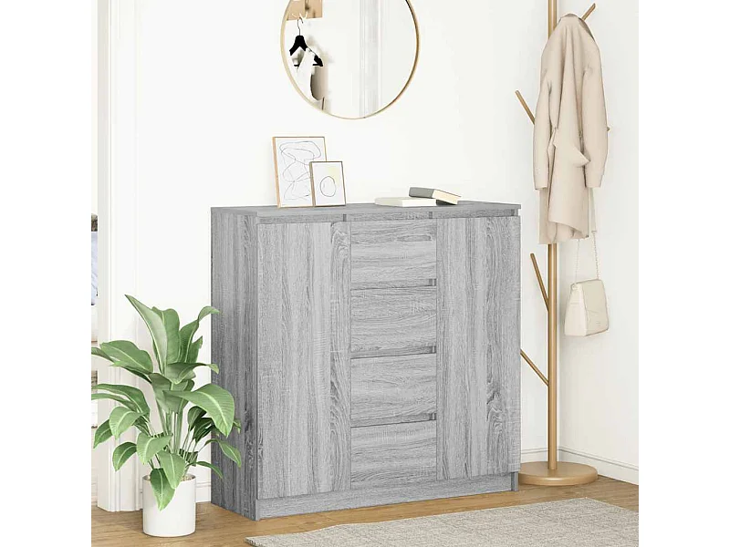 Buffet | Commode à tiroir | Meuble de rangement et tiroirs sonoma gris 100,5x35x98,5cm bois d'ingénierie