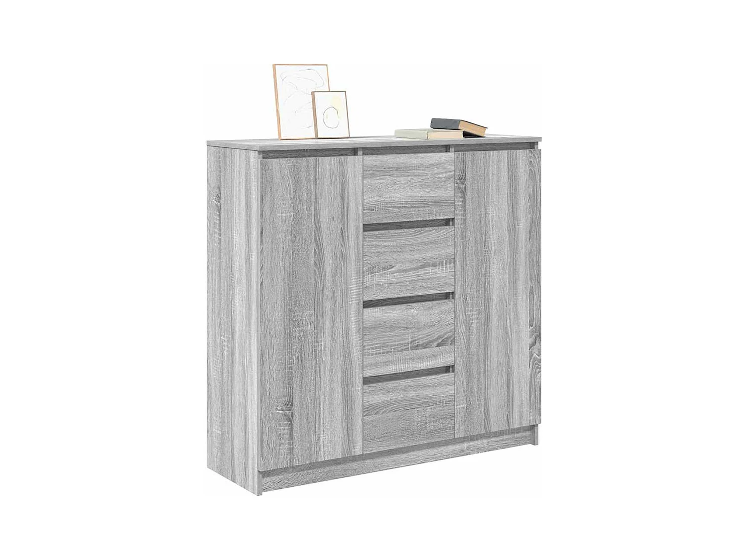 Buffet | Commode à tiroir | Meuble de rangement et tiroirs sonoma gris 100,5x35x98,5cm bois d'ingénierie